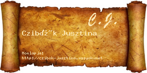 Czibók Jusztina névjegykártya